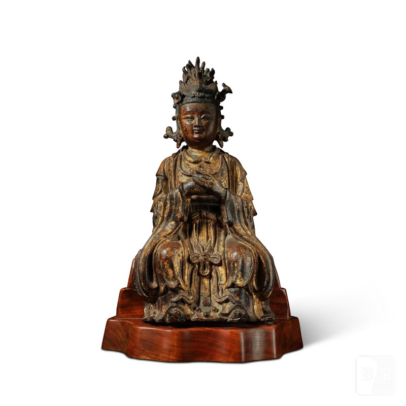 明 銅漆金碧霞元君坐像